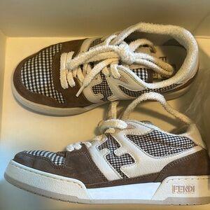 Fendi Brown and White Sneakers